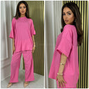 T-shirt Wide Leg Set Cheesecloth