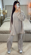 Tassel Linnenlook Oversized Set Mid Stripe Detail