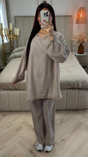 Tassel Linnenlook Oversized Set Mid Stripe Detail