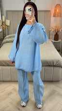 Tassel Linnenlook Oversized Set Mid Stripe Detail
