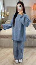 Tassel Linnenlook Oversized Set Mid Stripe Detail