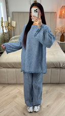 Tassel Linnenlook Oversized Set Mid Stripe Detail