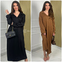 Thick Super Soft V Neck Collar Maxi Dress
