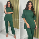Short Folded Sleeves Thin Ribbed Musthave Set