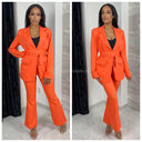 Musthave Tie Belt Blazer Set Wide Legs With Lining