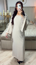 Tie Belt Dress Wide Sleeves Lace Detail