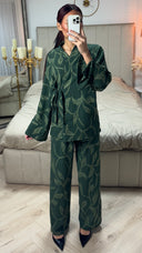 Tie Belt Flower Embroidery Wrap Set