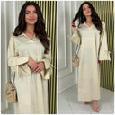 V Neck Collar Oversized Maxi Slit Tie Sleeve Detail