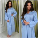 V Neck Collar Oversized Maxi Slit Tie Sleeve Detail