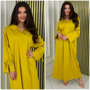 V Neck Collar Oversized Maxi Slit Tie Sleeve Detail