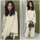 V Neck Oversized Thick Corduroy Set