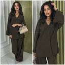 V Neck Oversized Thick Corduroy Set