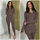 V Neck Rib Lounge Set Muki