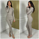 V Neck Rib Lounge Set Muki