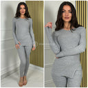 V Neck Rib Lounge Set Muki