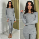 V Neck Rib Lounge Set Muki