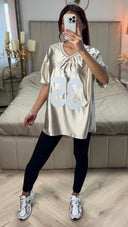 V Neck Shiny Top 35