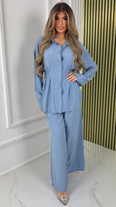 Waist Detail Blouse Set