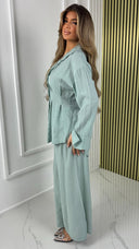 Waist Detail Blouse Set