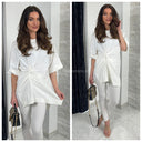 Oversized Wrapped Top Splits + Legging Set Terry Cotton