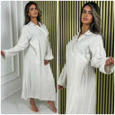 Wrap Tie Detail Collar Dress