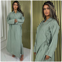 Wrap Tie Detail Collar Dress