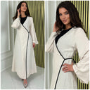 Wrapped Tie Belt Kimono Stripe Detail