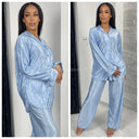 Glossy Zigzag Blouse Set